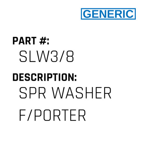 Spr Washer F/Porter - Generic #SLW3/8