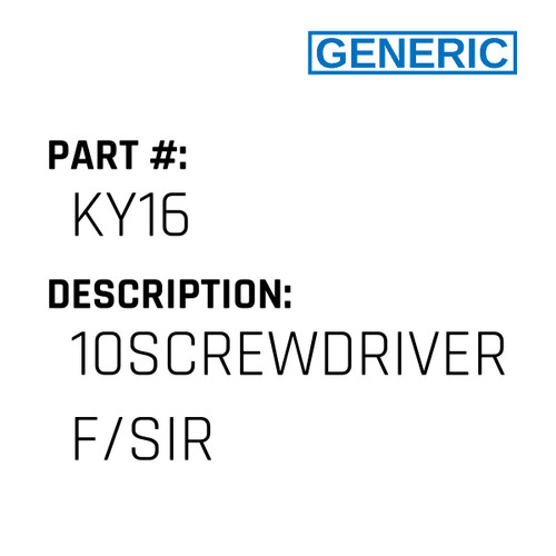 10Screwdriver F/Sir - Generic #KY16
