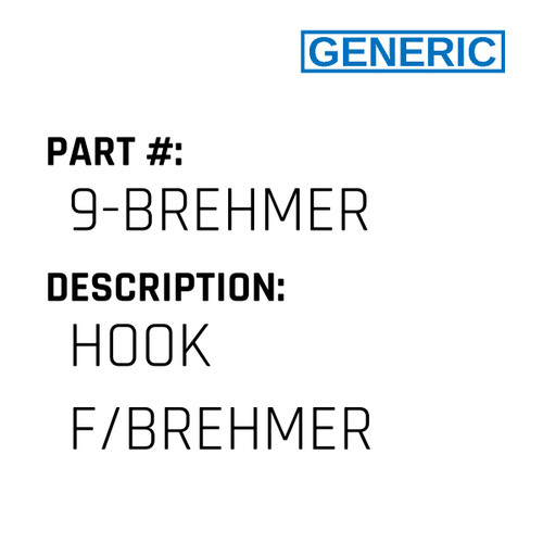 Hook F/Brehmer - Generic #9-BREHMER