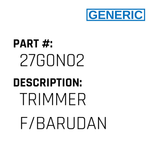 Trimmer F/Barudan - Generic #27G0N02