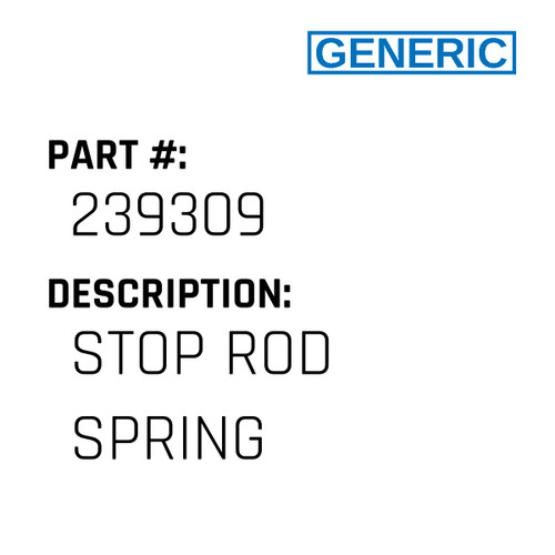 Stop Rod Spring - Generic #239309