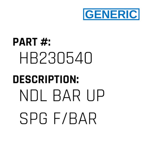 Ndl Bar Up Spg F/Bar - Generic #HB230540