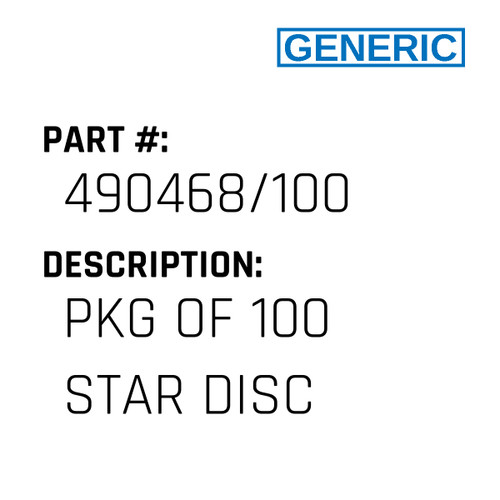 Pkg Of 100 Star Disc - Generic #490468/100