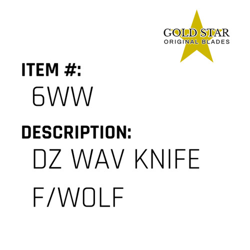 Dz Wav Knife F/Wolf - Gold Star #6WW