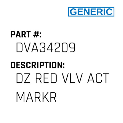 Dz Red Vlv Act Markr - Generic #DVA34209