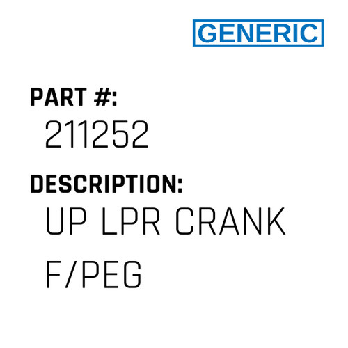 Up Lpr Crank F/Peg - Generic #211252