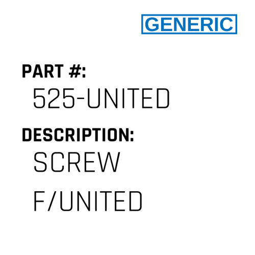 Screw F/United - Generic #525-UNITED