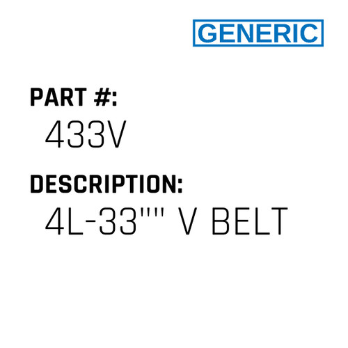 4L-33"" V Belt - Generic #433V