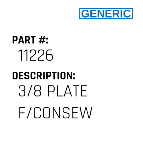 3/8 Plate F/Consew - Generic #11226