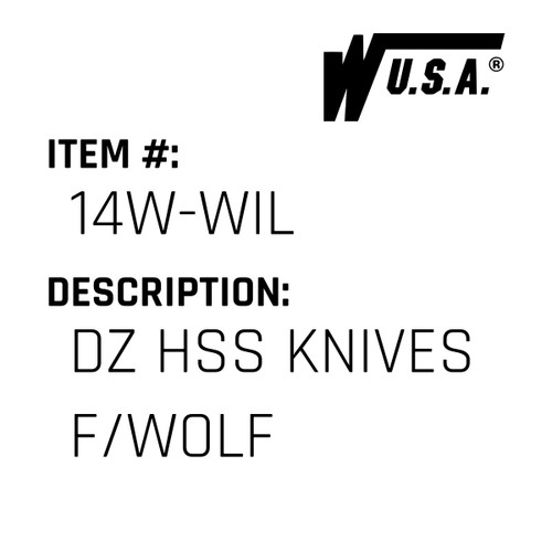 Dz Hss Knives F/Wolf - Wilson #14W-WIL