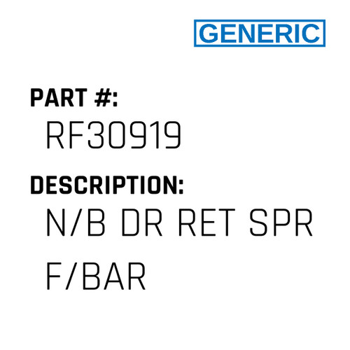 N/B Dr Ret Spr F/Bar - Generic #RF30919