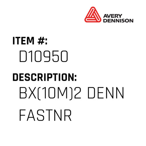 Bx(10M)2 Denn Fastnr - Avery-Dennison #D10950
