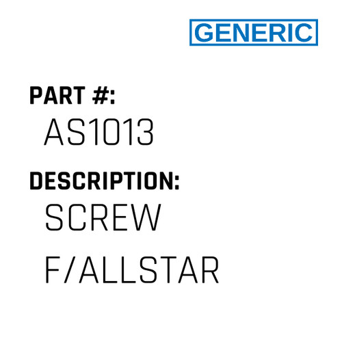 Screw F/Allstar - Generic #AS1013