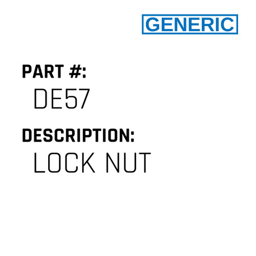 Lock Nut - Generic #DE57