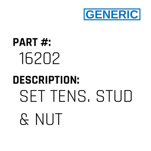 Set Tens. Stud & Nut - Generic #16202