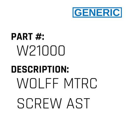 Wolff Mtrc Screw Ast - Generic #W21000