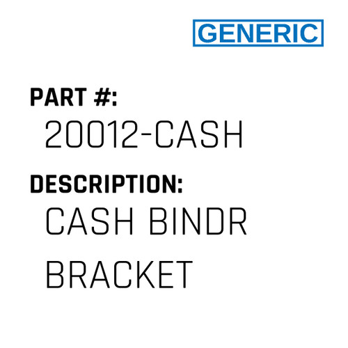 Cash Bindr Bracket - Generic #20012-CASH