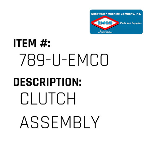 Clutch Assembly - EMCO #789-U-EMCO