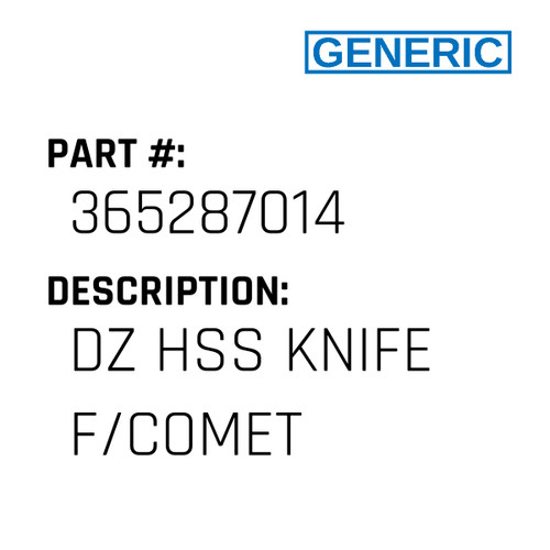Dz Hss Knife F/Comet - Generic #365287014