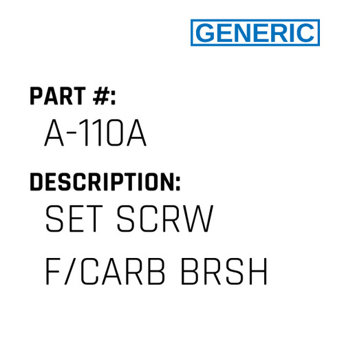 Set Scrw F/Carb Brsh - Generic #A-110A