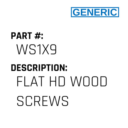 Flat Hd Wood Screws - Generic #WS1X9