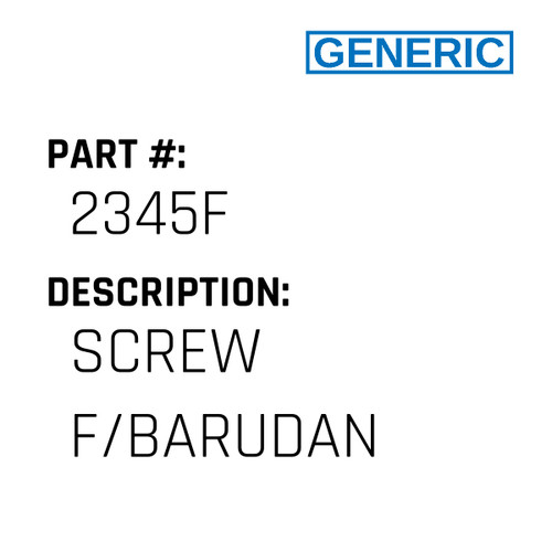 Screw F/Barudan - Generic #2345F