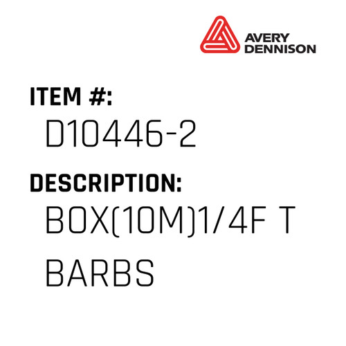 Box(10M)1/4F T Barbs - Avery-Dennison #D10446-2