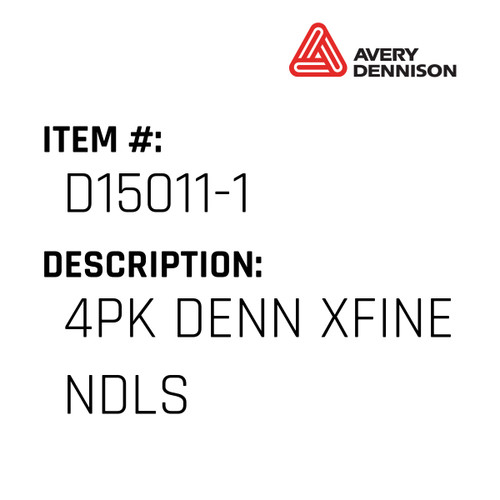 4Pk Denn Xfine Ndls - Avery-Dennison #D15011-1