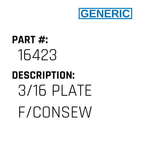 3/16 Plate F/Consew - Generic #16423