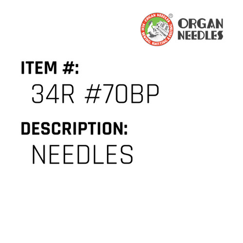 Needles - Organ Needle #34R #70BP