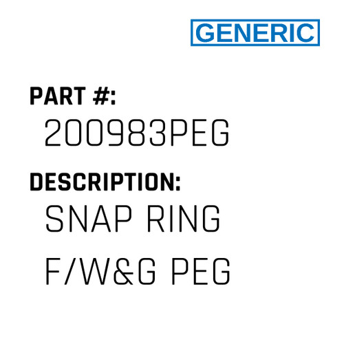 Snap Ring F/W&G Peg - Generic #200983PEG