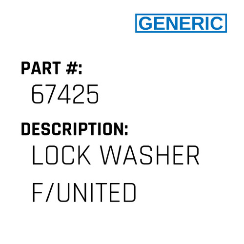 Lock Washer F/United - Generic #67425