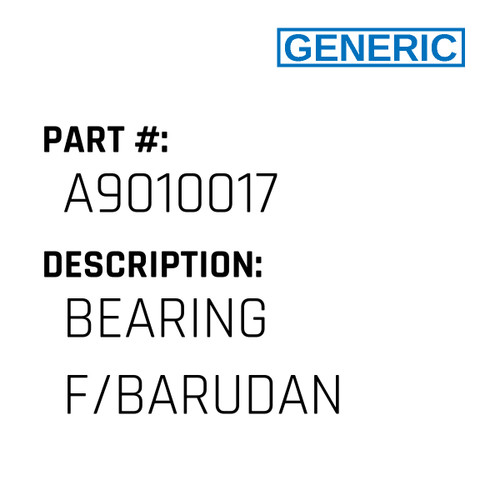 Bearing F/Barudan - Generic #A9010017