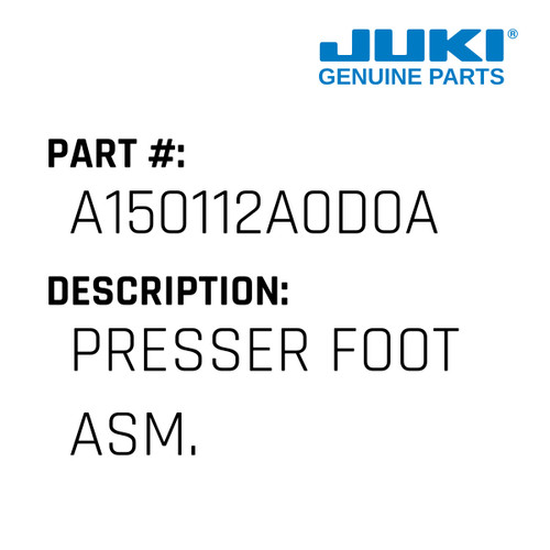 Presser Foot Shank Assembly - Juki #A150112A0D0A