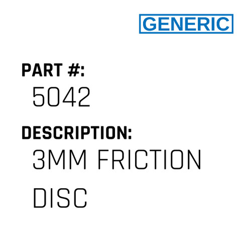 3Mm Friction Disc - Generic #5042