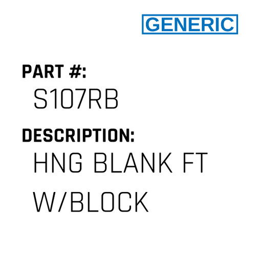 Hng Blank Ft W/Block - Generic #S107RB