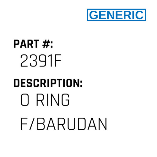 O Ring F/Barudan - Generic #2391F