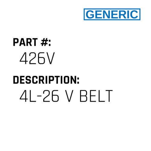 4L-26 V Belt - Generic #426V