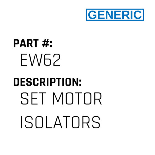 Set Motor Isolators - Generic #EW62