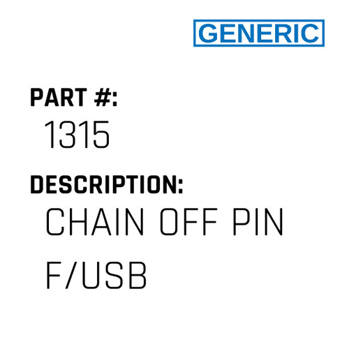 Chain Off Pin - Generic #X15-1 - Jacksew Parts Store