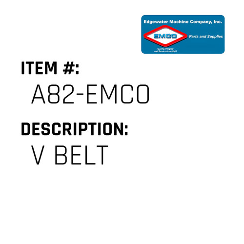 V Belt - EMCO #A82-EMCO