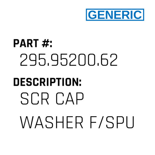 Scr Cap Washer F/Spu - Generic #295.95200.62