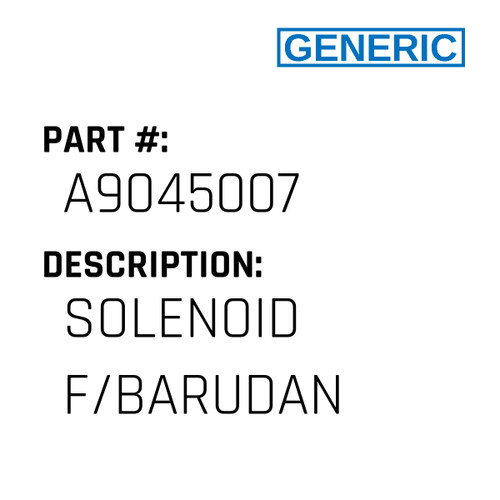 Solenoid F/Barudan - Generic #A9045007