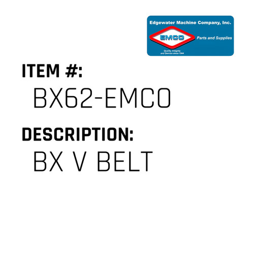 Bx V Belt - EMCO #BX62-EMCO