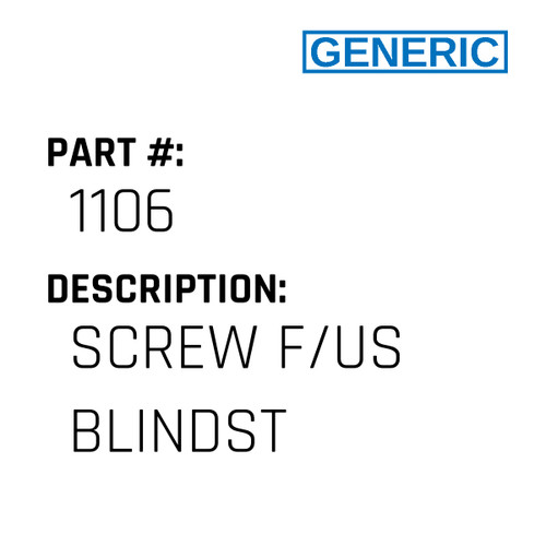 Screw F/Us Blindst - Generic #1106