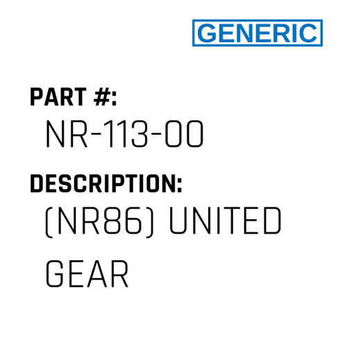 (Nr86) United Gear - Generic #NR-113-00