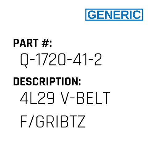 4L29 V-Belt F/Gribtz - Generic #Q-1720-41-2
