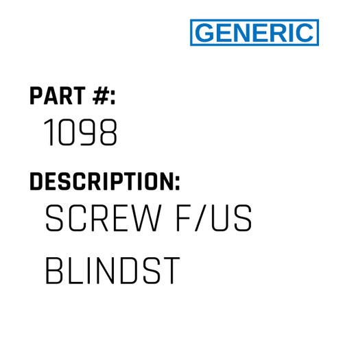Screw F/Us Blindst - Generic #1098