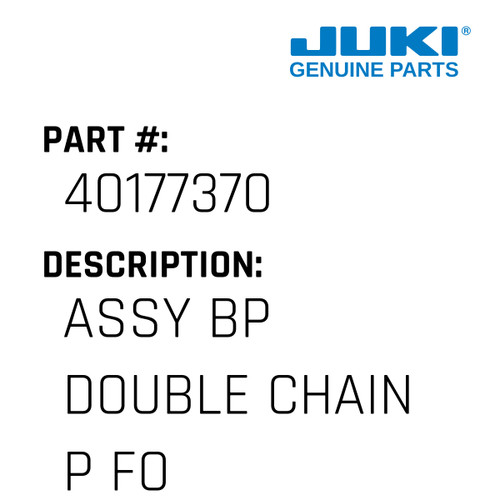 Double Chain Presser Foot Assembly - Juki #40177370