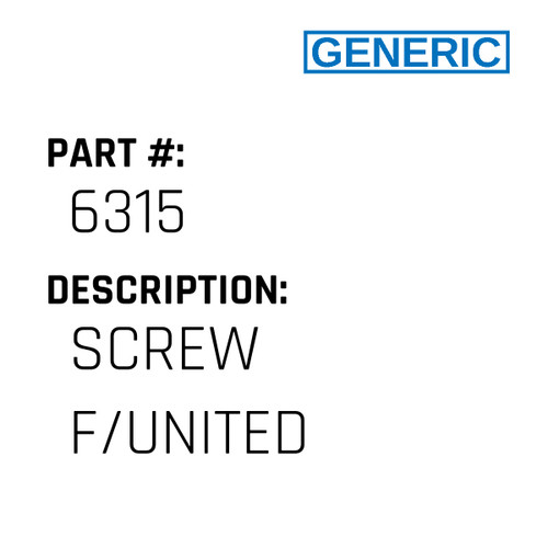 Screw F/United - Generic #6315